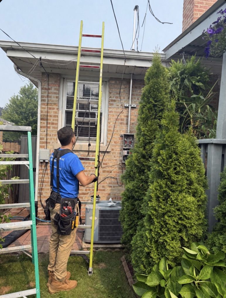 Peak Property Electric on a job in Des Plaines, IL